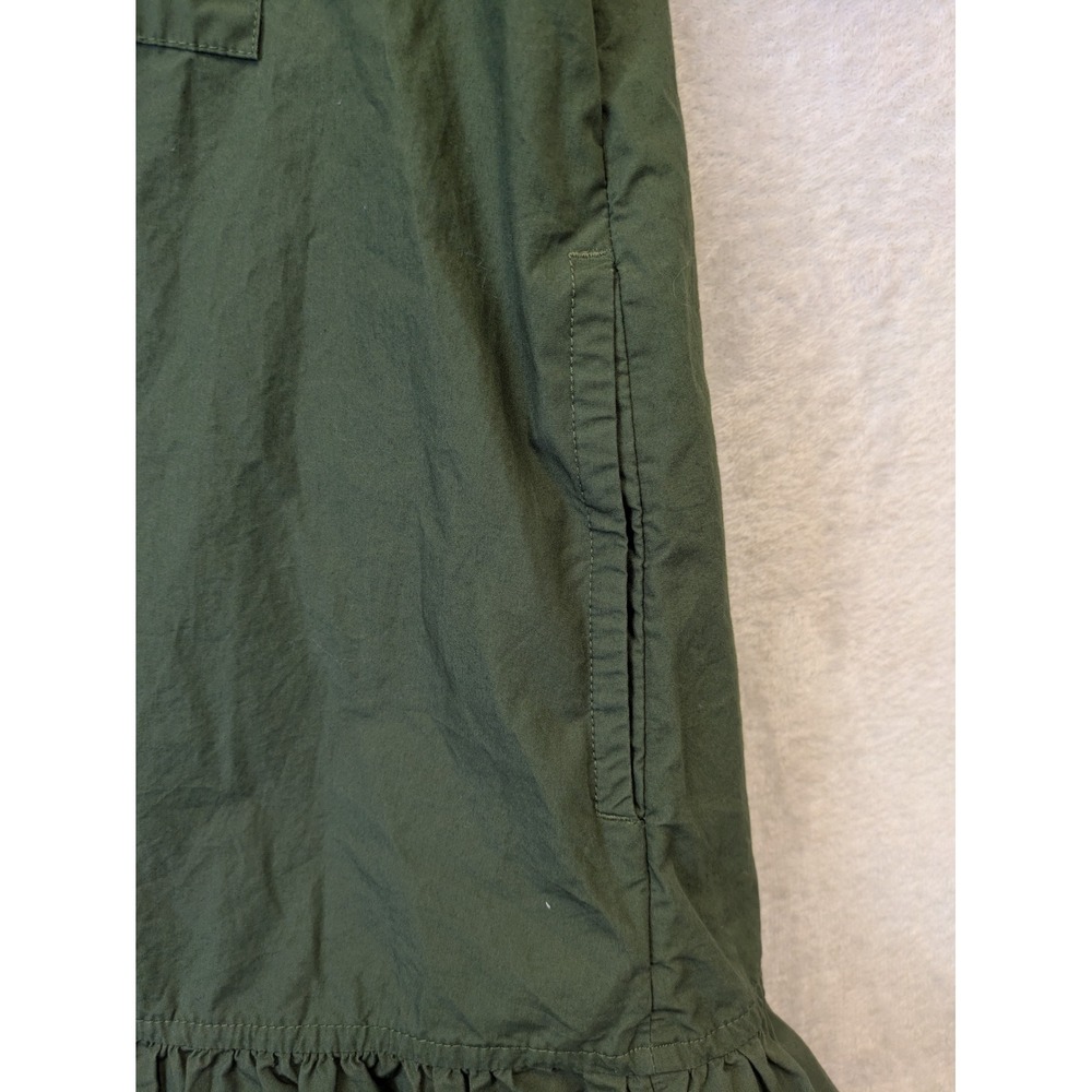 Free Assembly Womens XS Olive Green Short Puff Sleeve Tiered Button Front‎ Dress - Picture 7 of 10